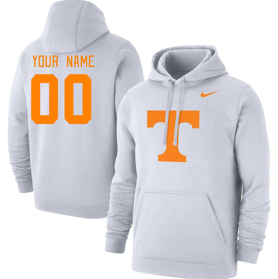 Custom Tennessee Volunteers Name And Number College Hoodie-White - Click Image to Close